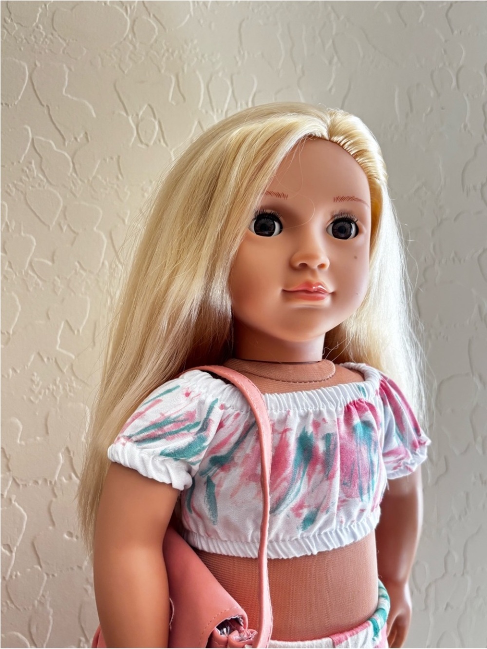 18" Fashion Doll - Boho Og Doll Hippie Festival Outfit Purse| Restyled |New - Picture 2 of 5